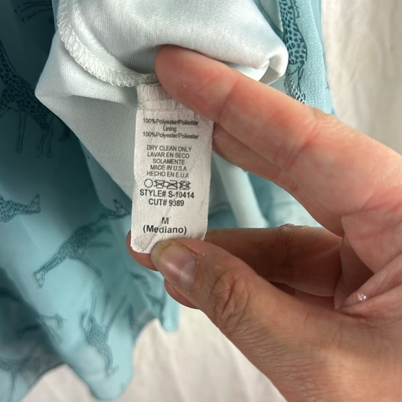 Final Touch Blue Giraffe Print Midi Skirt SIze Medium - Picture 5 of 11